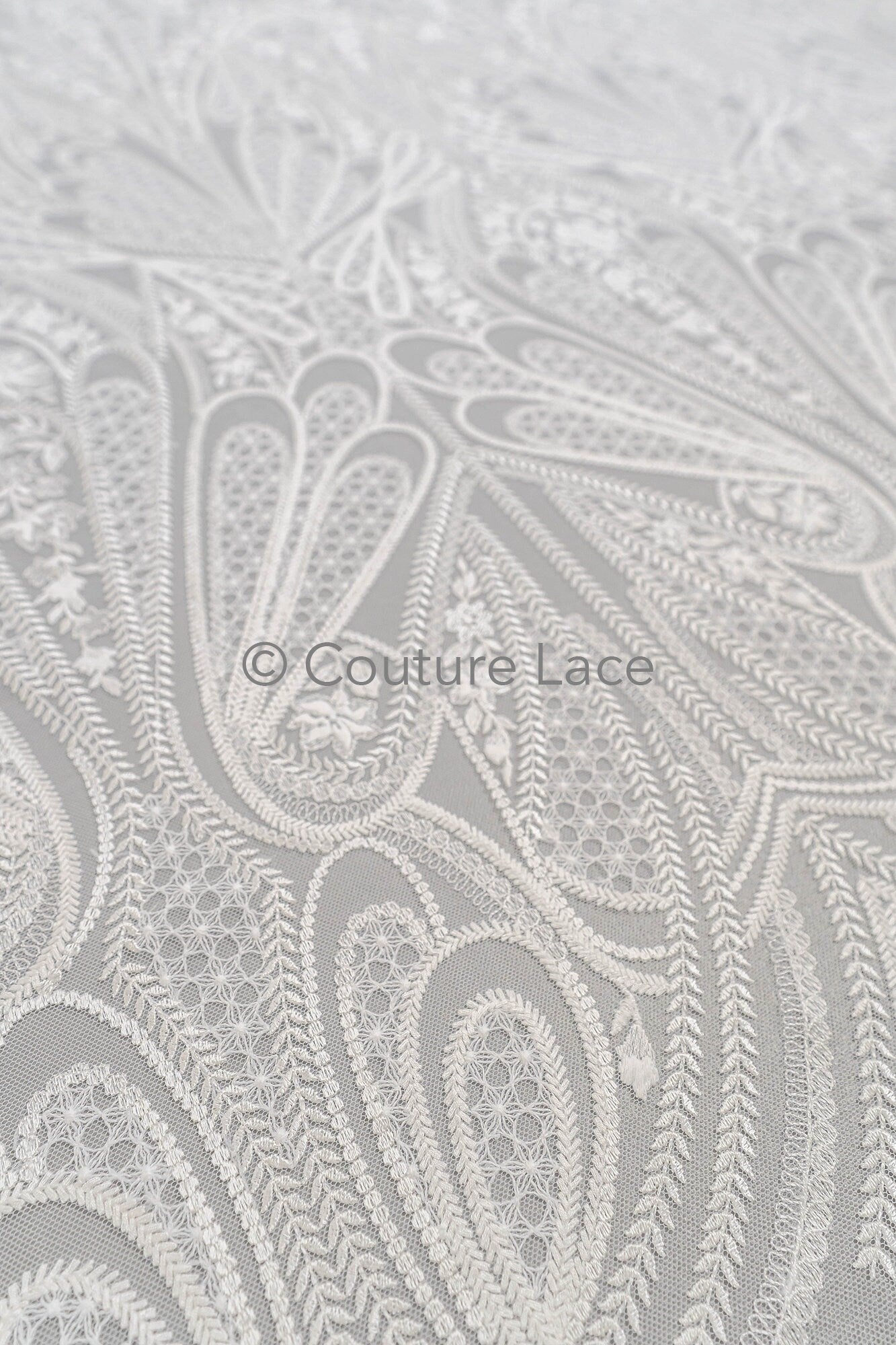 Florale Braut Spitze Off-White/ florale Brautspitze/ Ornament Hochzeit Spitze/ Couture Spitze// L23-596