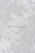 Floral bridal lace off-white/ bridal lace with flowers/ floral wedding lace/ couture lace// L23-568