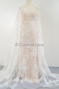 Floral bridal lace off-white/ bridal lace with flowers/ floral wedding lace/ couture lace// L23-568