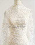 Floral bridal lace off-white/ bridal lace with flowers/ floral wedding lace/ couture lace// L23-568