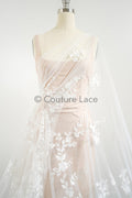 1.3yds Floral Bridal Lace Off-White/ Bridal lace with flowers/ floral wedding lace/ couture lace// L23-553-REST-1.3YDS