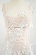 1.3yds Floral Bridal Lace Off-White/ Bridal lace with flowers/ floral wedding lace/ couture lace// L23-553-REST-1.3YDS
