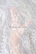 Florale Braut Spitze Off-White/ Braut Spitze/ florale Brautspitze/ Hochzeit Spitze/ Couture Spitze mit Pailletten// L23-581