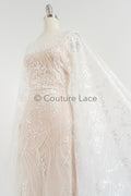 Florale Braut Spitze Off-White/ Braut Spitze/ florale Brautspitze/ Hochzeit Spitze/ Couture Spitze mit Pailletten// L23-581