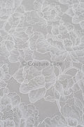 French Floral Lace / Bridal Raschel Lace / French Veil Lace / Bridal Chanitilly Lace / Edwardian Lace Fabric / / L23-170