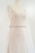French floral lace/ bridal raschel lace/ French veil lace/ bridal chanitilly lace/ Edwardian lace fabric// L23-124