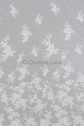 Perlen Spitzenstoff Off-White/ Couture Spitzenstoff/ Braut Spitzenstoff/ Perlen Spitze// L23-627