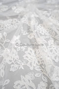 Blumen Braut Spitze Off-White/ Brautspitze mit Blumen/ Blumen Hochzeit Spitze/ Couture Spitze// L23-556