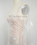 Blumen Braut Spitze Off-White/ Brautspitze mit Blumen/ Blumen Hochzeit Spitze/ Couture Spitze// L23-556