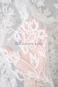 3D Blumen Spitzenstoff/ Braut Spitze Off-White/ romantischer Blumen Spitzenstoff/ Hochzeit Spitzenstoff// L23-587