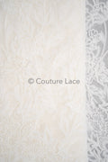 3D Blumen Spitzenstoff/ Braut Spitze Off-White/ romantischer Blumen Spitzenstoff/ Hochzeit Spitzenstoff// L23-587