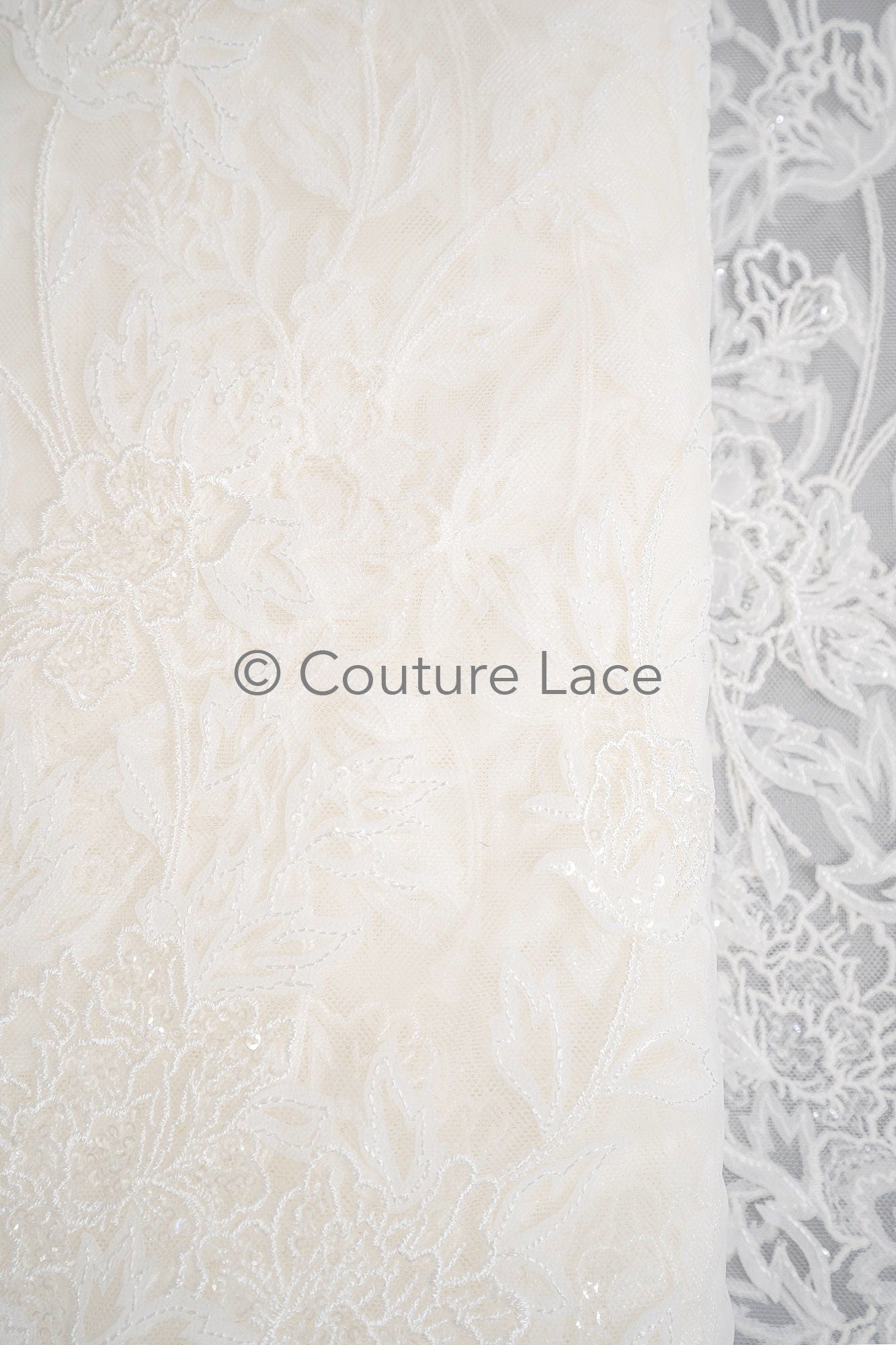 3D Blumen Spitzenstoff/ Braut Spitze Off-White/ romantischer Blumen Spitzenstoff/ Hochzeit Spitzenstoff// L23-587