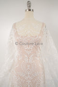 Blumen Braut Spitze Off-White/ Braut Spitzenstoff/ Brautspitze mit Blumen/ Blumen Hochzeit Spitze/ Couture Spitze// L23-001N