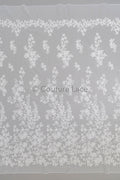 Blumen Braut Spitze Off-White/ Brautspitze mit Blumen/ Hochzeit Spitze/ Couture Spitze// L23-591