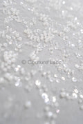 Perlen Spitzenstoff Off-White/ Couture Spitzenstoff/ Braut Spitzenstoff/ Perlen Perlen Spitze// L23-558