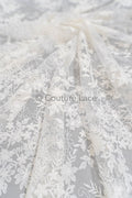 Blumen Braut Spitze Off-White/ Brautspitze Stoff/ Blumen Hochzeit Spitze/ Couture Spitze// L23-597