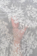 Blumen Braut Spitze Off-White/ Brautspitze Stoff/ Blumen Hochzeit Spitze/ Couture Spitze// L23-597