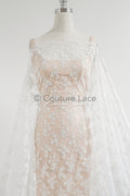 Blumen Braut Spitze Off-White/ Brautspitze mit Blumen/ Blumen Hochzeit Spitze/ Couture Spitze// L23-598