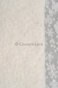 3D Blumen Spitzenstoff Off-White/ Braut Spitzenstoff/ romantischer Spitzenstoff mit 3D Blumen/ Hochzeit Spitzenstoff// L23-600