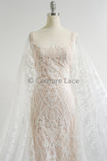 Floral bridal lace off-white/ bridal lace fabric/ floral wedding lace/ couture lace// L23-601