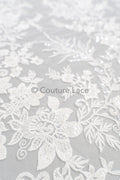 Perlen Spitzenstoff Off-White/ Couture Spitzenstoff/ Braut Spitze/ Perlen Spitze// L23-602