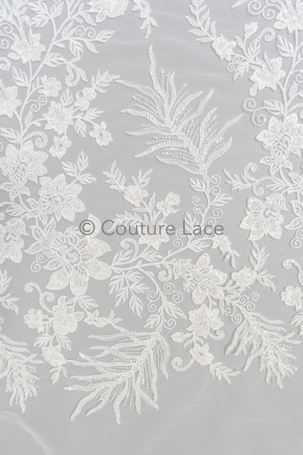 Perlen Spitzenstoff Off-White/ Couture Spitzenstoff/ Braut Spitze/ Perlen Spitze// L23-602