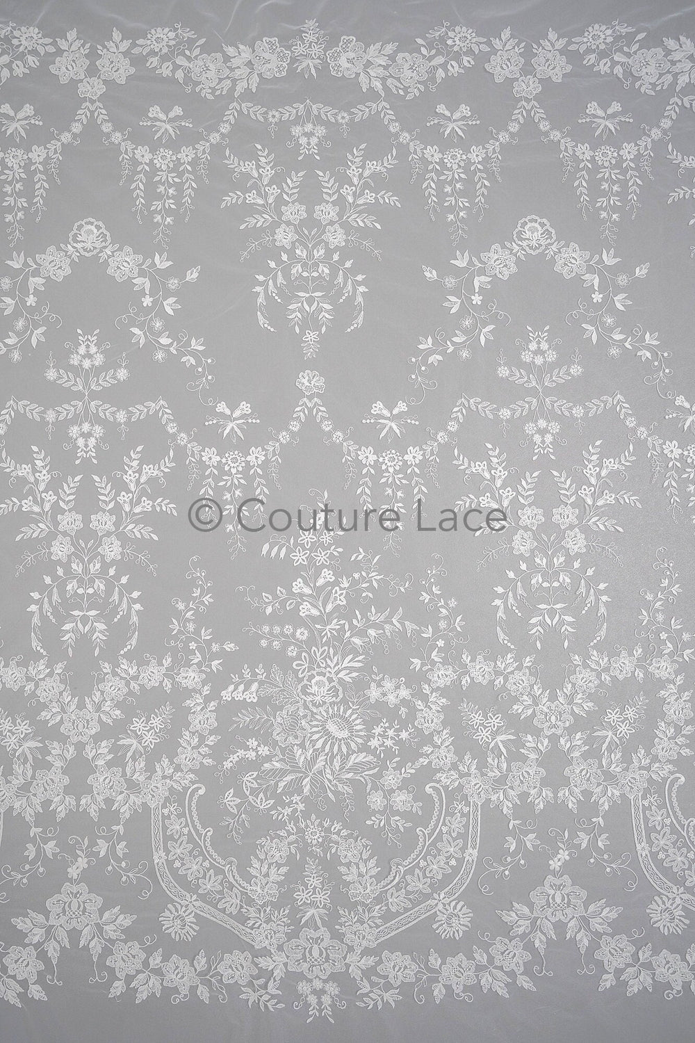 Floral Bridal Lace Off-White/ Bridal Lace with Flowers/ Floral Wedding Lace/ Couture Lace// L23-574