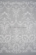 Floral Bridal Lace Off-White/ Bridal Lace with Flowers/ Floral Wedding Lace/ Couture Lace// L23-574
