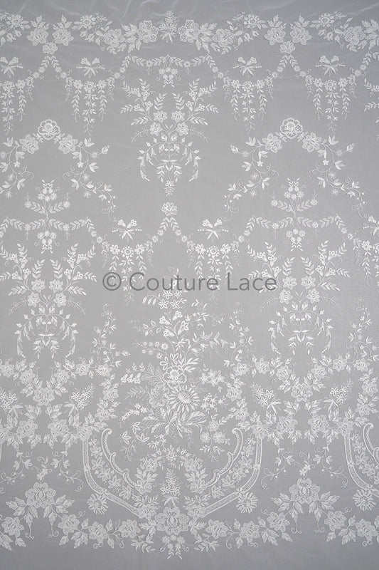 Blumen Braut Spitze Off-White/ Brautspitze mit Blumen/ Blumen Hochzeit Spitze/ Couture Spitze// L23-574