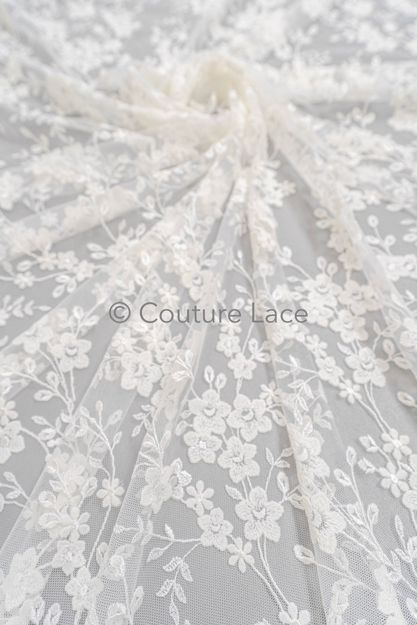 Blumen Braut Spitze Off-White/ Brautspitze mit Blumen/ Blumen Hochzeit Spitze/ Couture Spitze// L23-604
