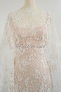 Blumen Braut Spitze Off-White/ Brautspitze mit Blumen/ Blumen Hochzeit Spitze/ Couture Spitze// L23-604