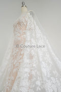 Blumen Braut Spitze Off-White/ Brautspitze mit Blumen/ Blumen Hochzeit Spitze/ Couture Spitze// L23-605