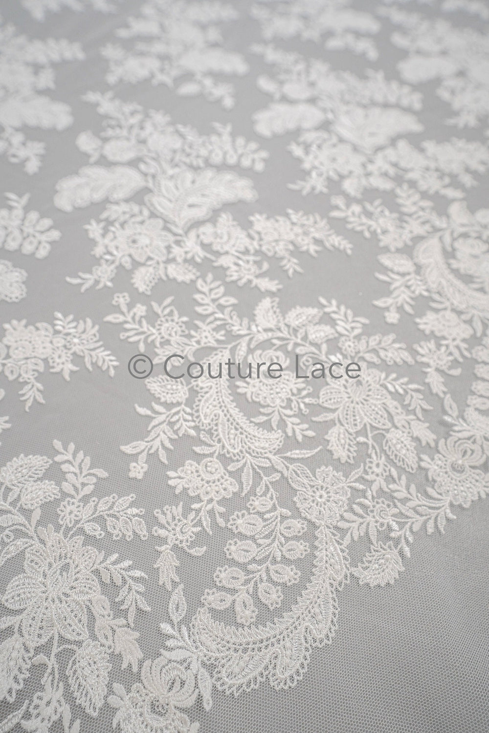 Blumen Braut Spitze Off-White/ Brautspitze mit Blumen/ Blumen Hochzeit Spitze/ Couture Spitze// L23-605