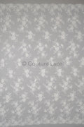 3D Blumen Spitzenstoff Off-White/ Braut Spitzenstoff/ romantischer Blumen Spitzenstoff mit Perlen & Pailletten// L23-607
