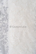 Blumen Braut Spitze Off-White/ Brautspitze mit Blumen/ Hochzeit Spitze/ Couture Spitze// L23-609
