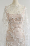 Perlen Spitzenstoff Off-White/ Couture Spitze Stoff/ Braut Spitzenstoff/ Perlen Spitze// L23-610