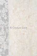 Florale Braut Spitze Off-White/ Brautspitze mit Perlen/ florale Hochzeit Spitze/ Couture Spitze// L23-611