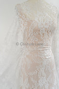 3yds französische Spitze/ florale Spitze für Brautkleid / Off-White Braut Spitze / florale Hochzeit Spitze / Chantilly Spitze// L23-612