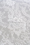 3yds französische Spitze/ florale Spitze für Brautkleid / Off-White Braut Spitze / florale Hochzeit Spitze / Chantilly Spitze// L23-612