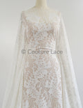 2.9 yds Braut französische Spitze/ florale Braut Spitze/ Off-White Spitze/ florale Hochzeit Spitze/ Chantilly Spitze// L23-613