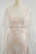 3.3yds French lace/ bridal floral lace material/ off-white bridal lace/ floral wedding lace/ Chantilly lace// L23-615