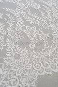 3yds French lace/ bridal floral lace/ off-white bridal lace/ floral wedding lace/ Chantilly lace// L23-621