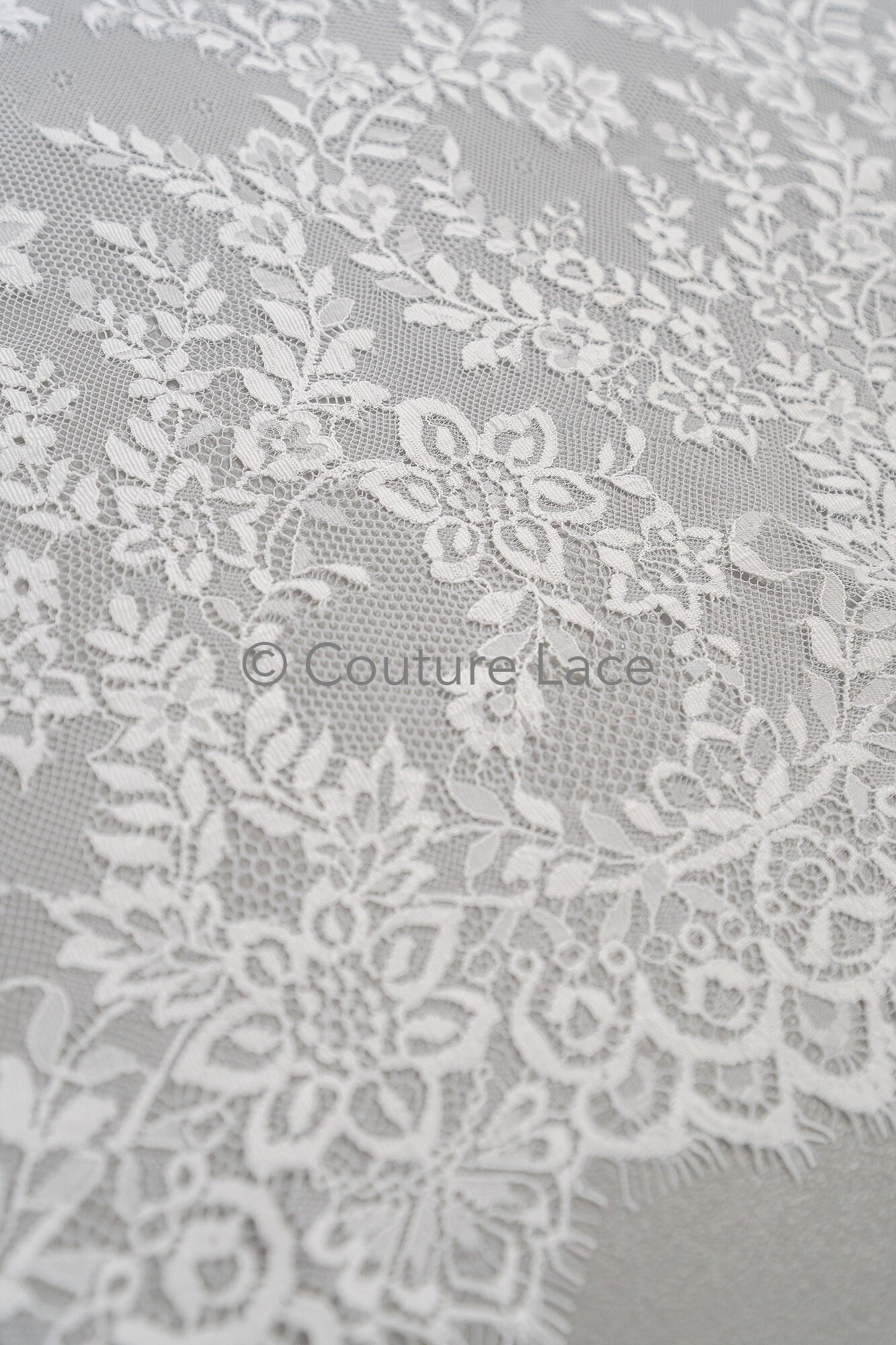 3yds French lace/ bridal floral lace/ off-white bridal lace/ floral wedding lace/ Chantilly lace// L23-621
