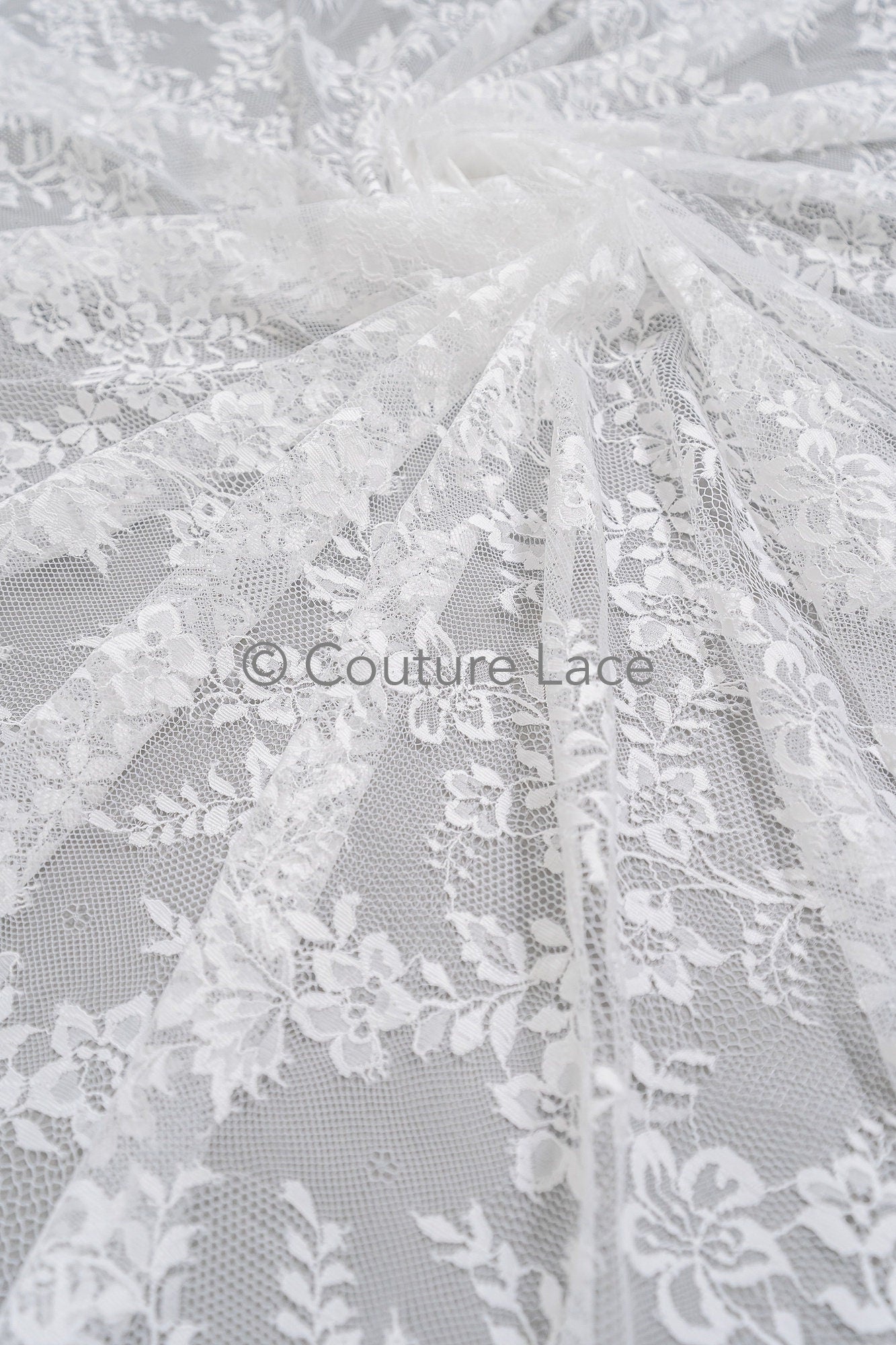 3yds French lace/ bridal floral lace/ off-white bridal lace/ floral wedding lace/ Chantilly lace// L23-621