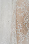 3yds French lace/ bridal floral lace/ off-white bridal lace/ floral wedding lace/ Chantilly lace// L23-621
