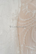Perlen Spitzenstoff Off-White/ Perlen Brautkleid Spitze/ Couture Spitze Stoff/ Perlen Spitze// L23-622