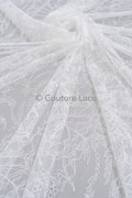 French floral lace/ bridal raschel lace/ French veil lace/ bridal chanitilly lace/ Edwardian lace fabric// L23-623