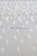 Blumen Braut Spitze Off-White/ Brautspitze mit Blumen/ Hochzeit Spitze/ Couture Spitze// L23-624
