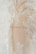 Blumen Braut Spitze Off-White/ Brautspitze mit Blumen/ Hochzeit Spitze/ Couture Spitze// L23-624