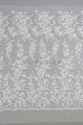 Perlen Spitzenstoff Off-White/ Couture Spitze Stoff/ Brautspitze Stoff/ Perlen Spitze// L23-625